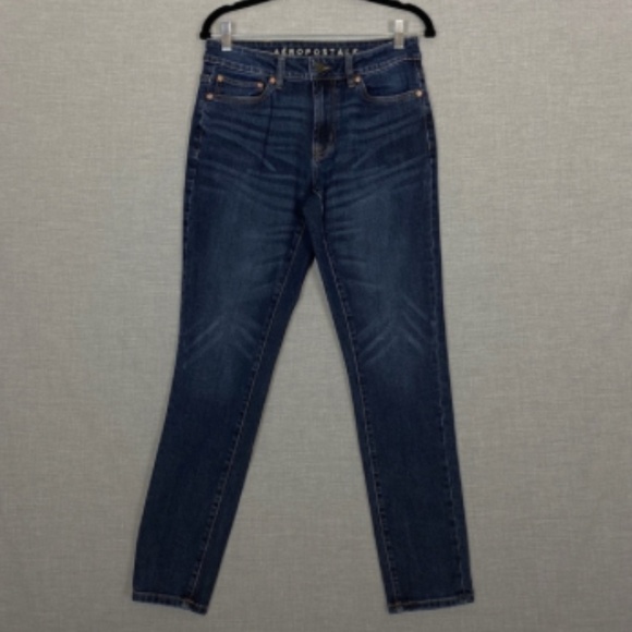 Aeropostale Skinny Taper Jeans 28 X 32 Blue Mid Rise - Picture 8 of 8